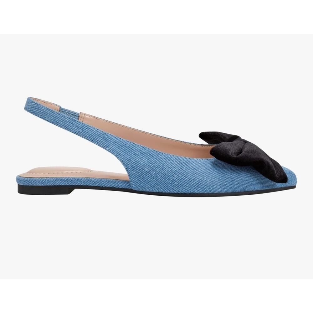 Bandolino Women's Simona Ballet Flat, Blue Denim/Black Velvet Bow 420, Size 5 - Picture 6 of 6